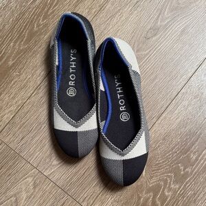 Rothy's Black and White Checkered Flats